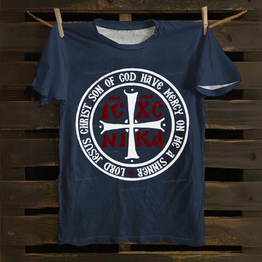 Lord Jesus Christ Son Of God Have Me A IC XC On Me a Sinner Cotton T-shirt