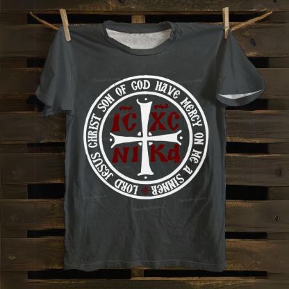Lord Jesus Christ Son Of God Have Me A IC XC On Me a Sinner Cotton T-shirt