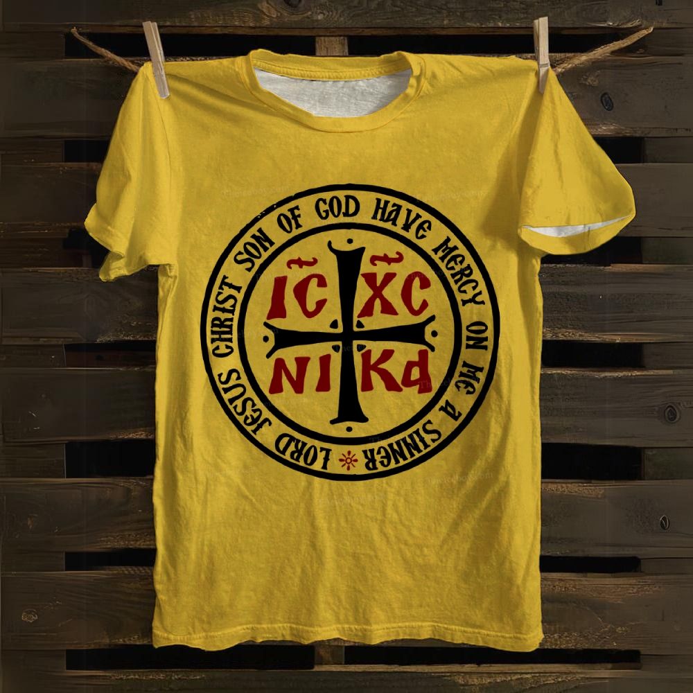 Lord Jesus Christ Son Of God Have Me A IC XC On Me a Sinner Cotton T-shirt