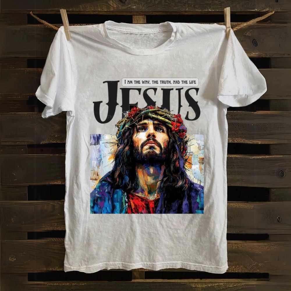 Jesus Inspirational Art I Am The Way The Truth And The Life Cotton T-shirt
