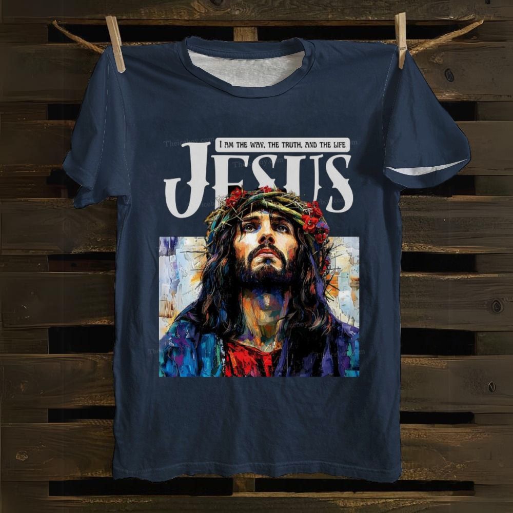 Jesus Inspirational Art I Am The Way The Truth And The Life Cotton T-shirt
