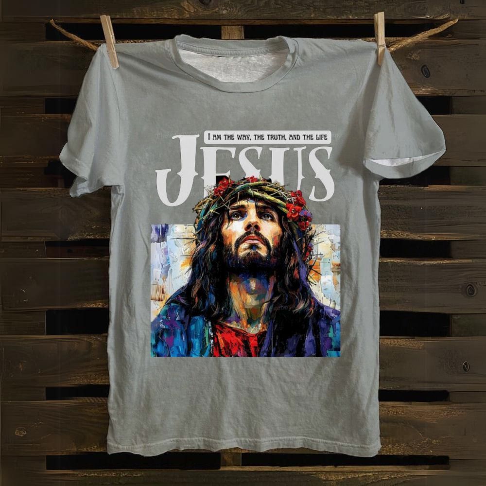 Jesus Inspirational Art I Am The Way The Truth And The Life Cotton T-shirt