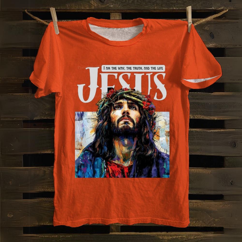 Jesus Inspirational Art I Am The Way The Truth And The Life Cotton T-shirt