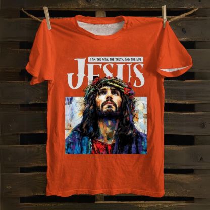 Jesus Inspirational Art I Am The Way The Truth And The Life Cotton T-shirt