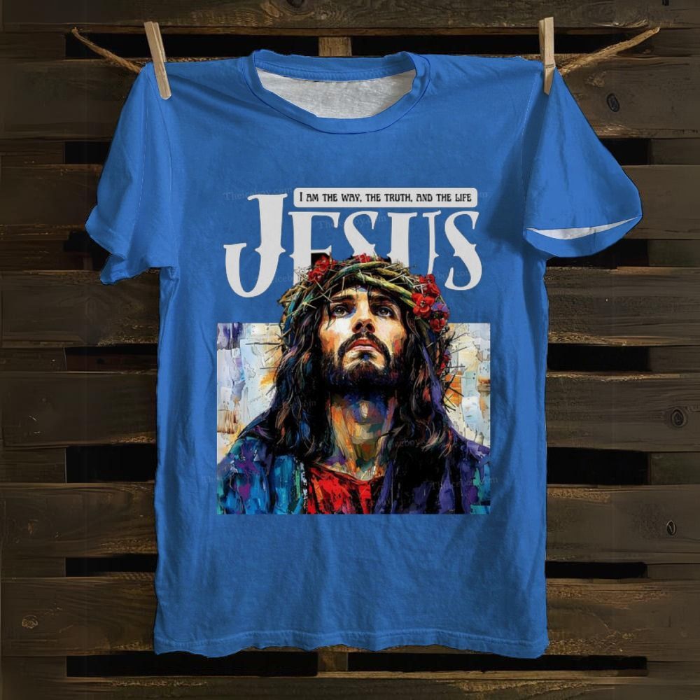 Jesus Inspirational Art I Am The Way The Truth And The Life Cotton T-shirt