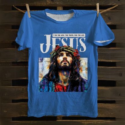 Jesus Inspirational Art I Am The Way The Truth And The Life Cotton T-shirt