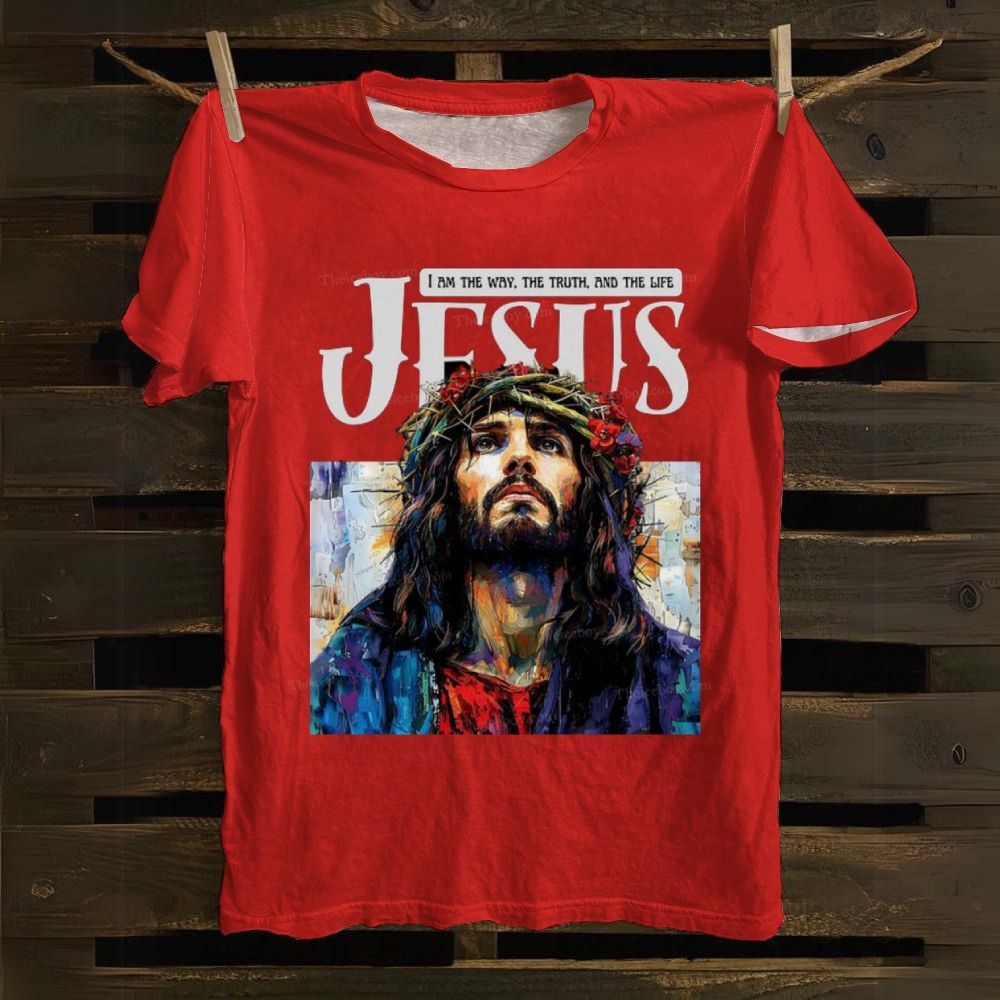 Jesus Inspirational Art I Am The Way The Truth And The Life Cotton T-shirt
