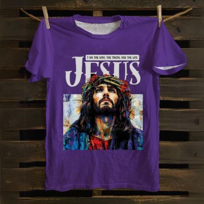 Jesus Inspirational Art I Am The Way The Truth And The Life Cotton T-shirt