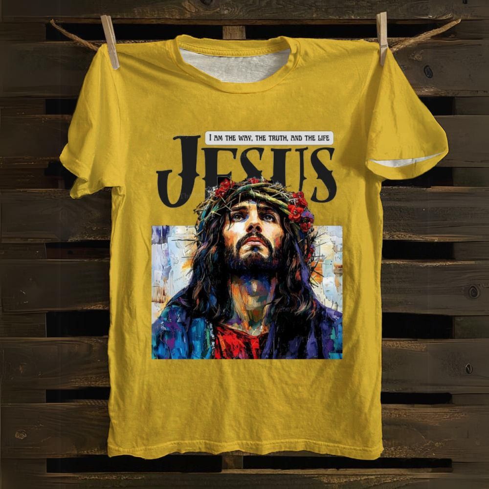 Jesus Inspirational Art I Am The Way The Truth And The Life Cotton T-shirt
