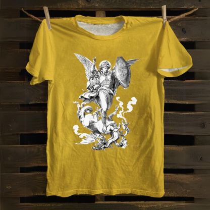Saint Michael Fighting the Dragon Cotton T-shirt