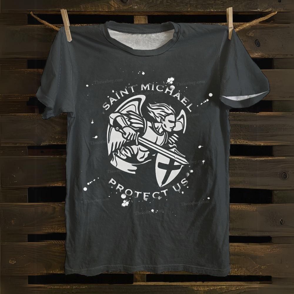 Saint Michael St Michael the Archangel Cotton T-shirt