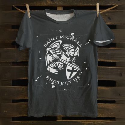 Saint Michael St Michael the Archangel Cotton T-shirt