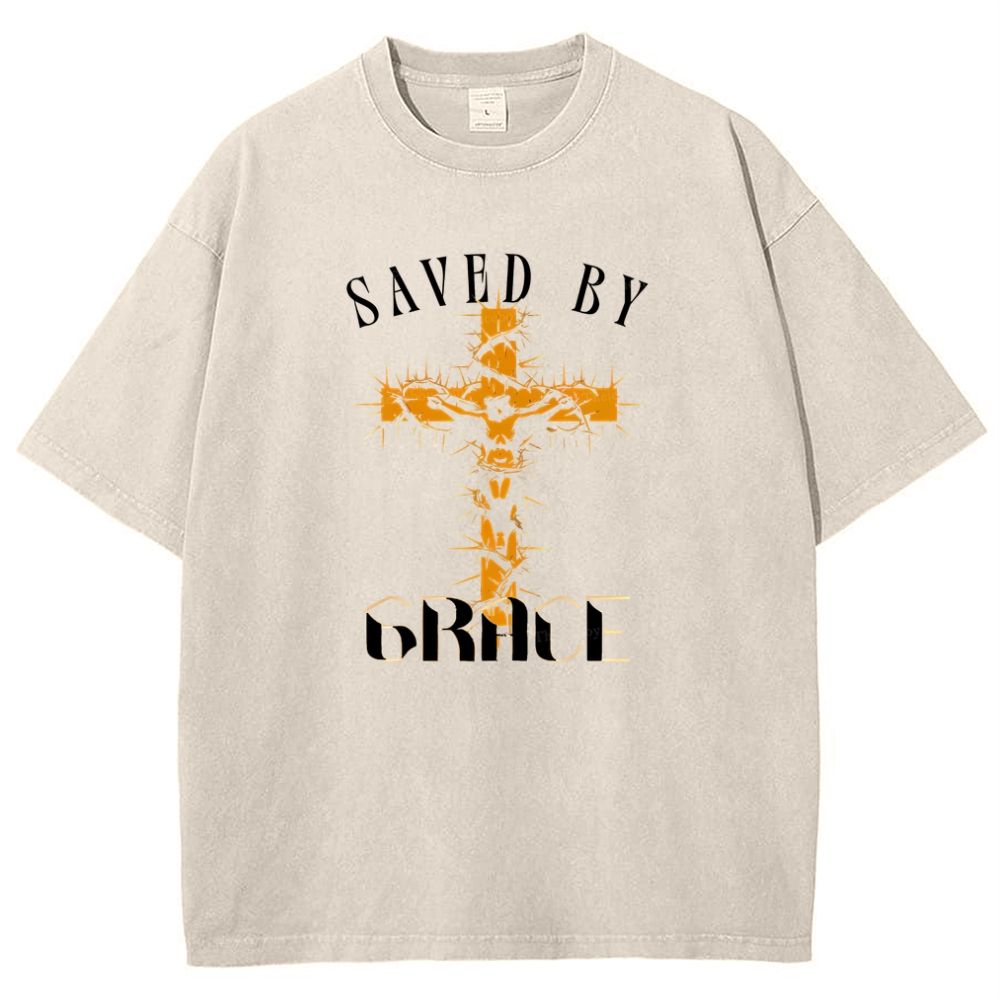 SAVED BY GRACE Snowflake Vintage Cotton T-Shirt