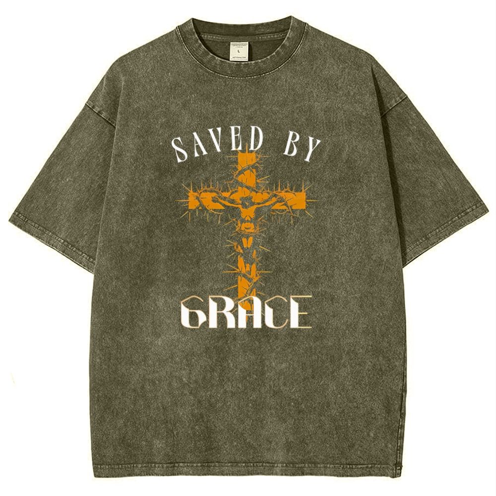 SAVED BY GRACE Snowflake Vintage Cotton T-Shirt