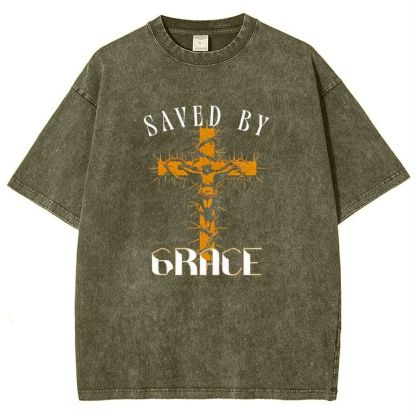 SAVED BY GRACE Snowflake Vintage Cotton T-Shirt