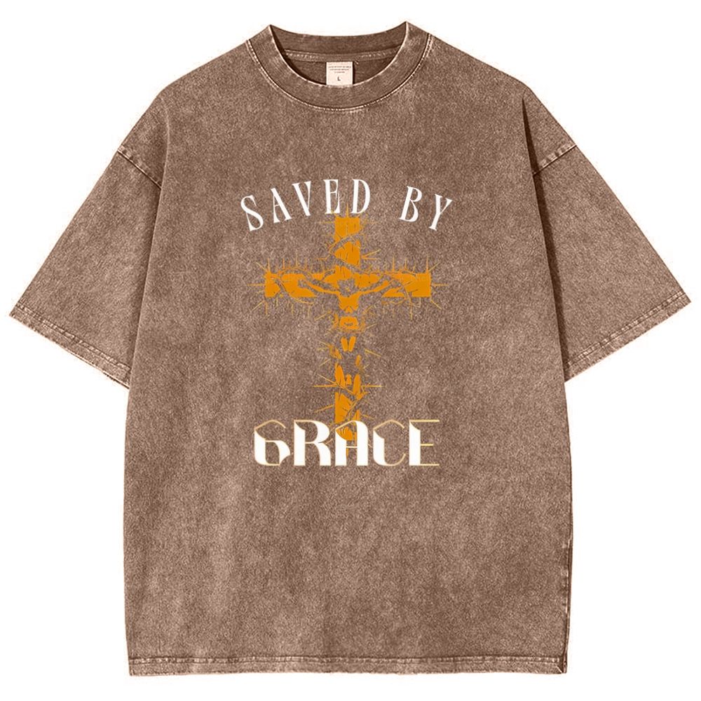 SAVED BY GRACE Snowflake Vintage Cotton T-Shirt