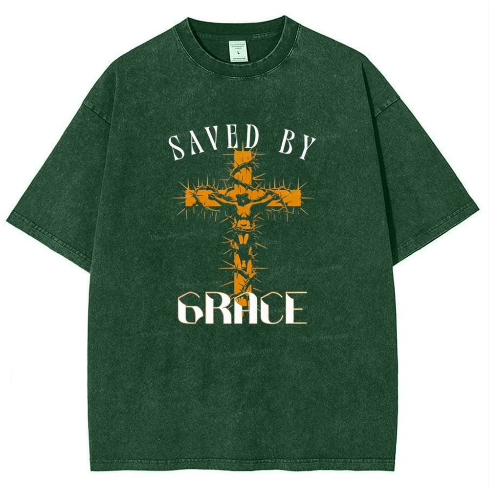 SAVED BY GRACE Snowflake Vintage Cotton T-Shirt