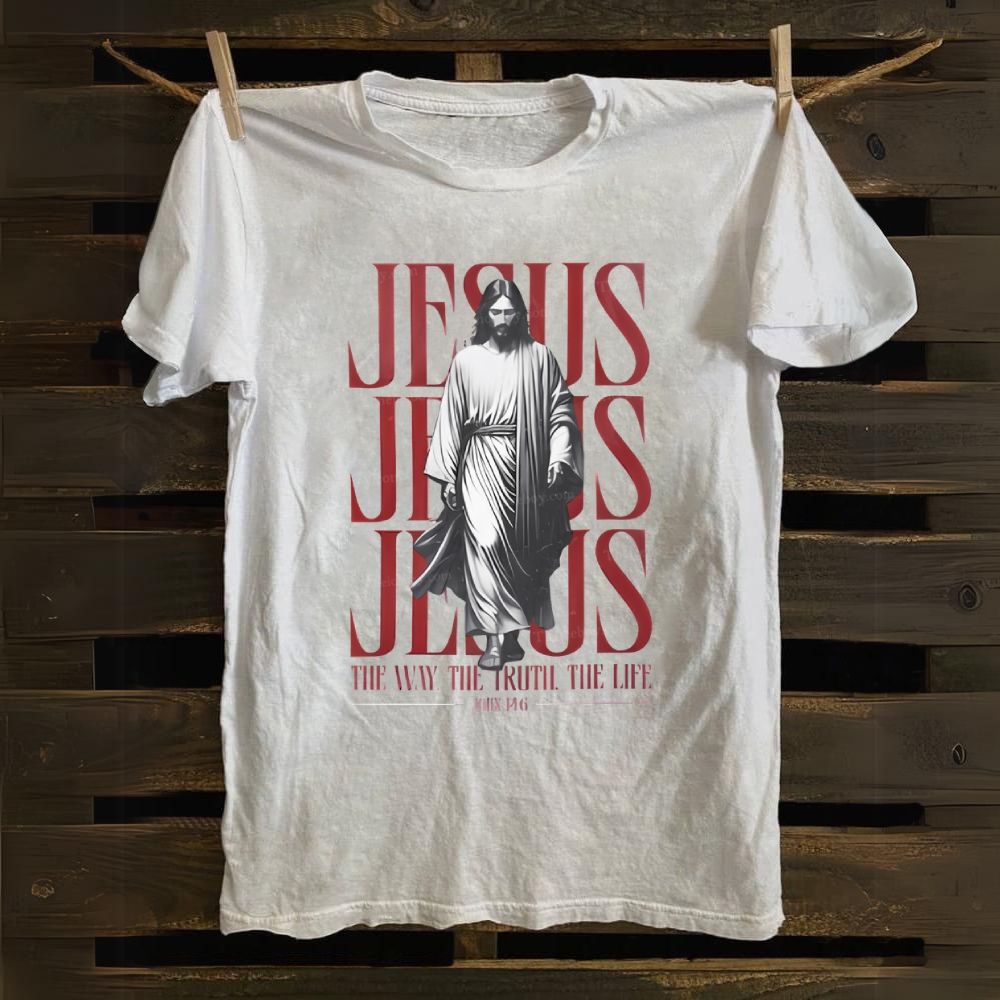 Inspirational Jesus Graphic Cotton T-shirt