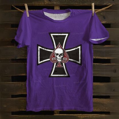 Iron Cross with Ace of Spades Cotton T-shirt