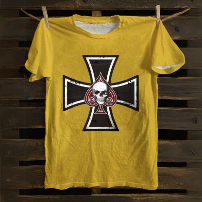 Iron Cross with Ace of Spades Cotton T-shirt