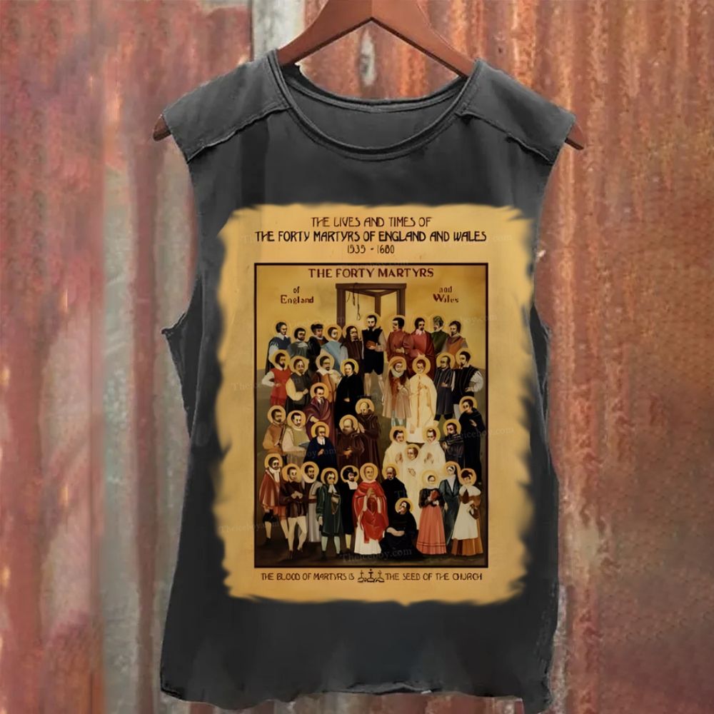 The Lives and Times of the Forty Martyrs of England and Wales Washed Tank Top