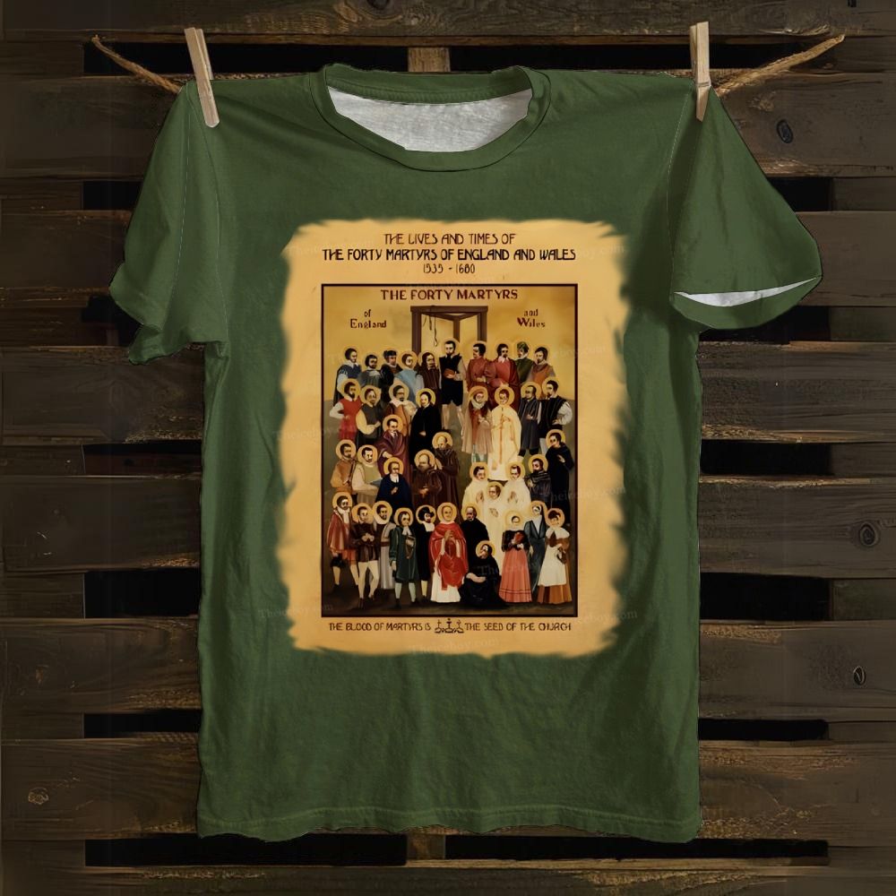 The Lives and Times of the Forty Martyrs of England and Wales Cotton T-shirt