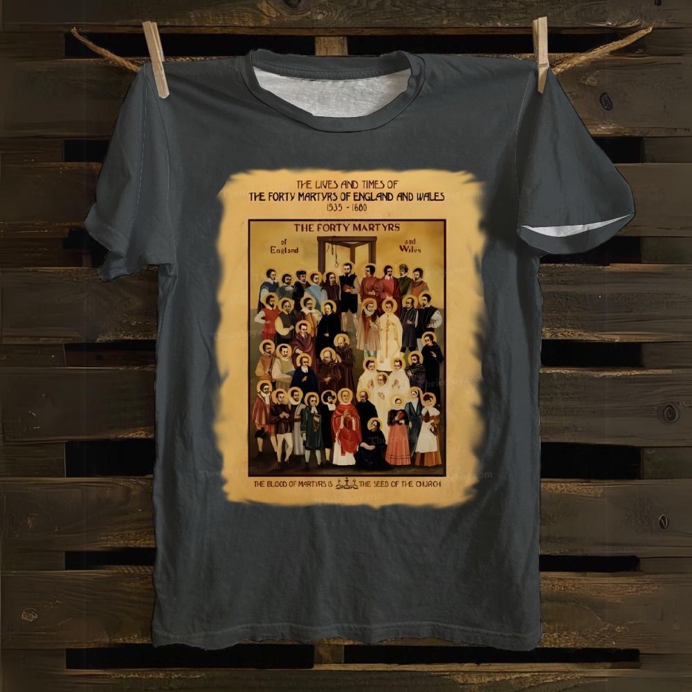 The Lives and Times of the Forty Martyrs of England and Wales Cotton T-shirt