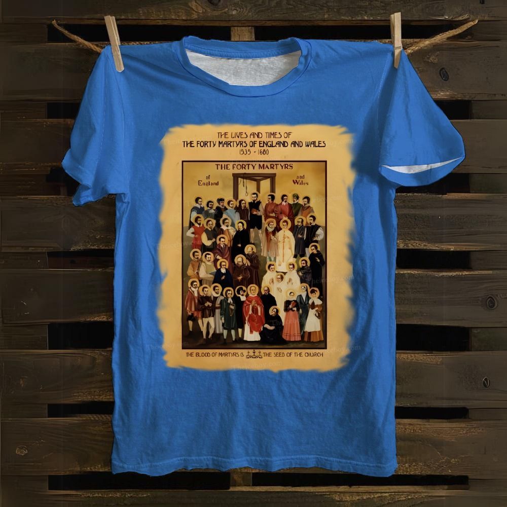 The Lives and Times of the Forty Martyrs of England and Wales Cotton T-shirt