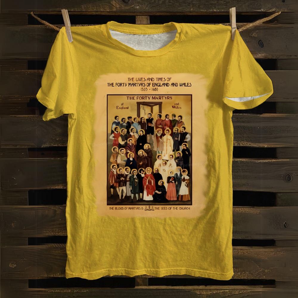 The Lives and Times of the Forty Martyrs of England and Wales Cotton T-shirt