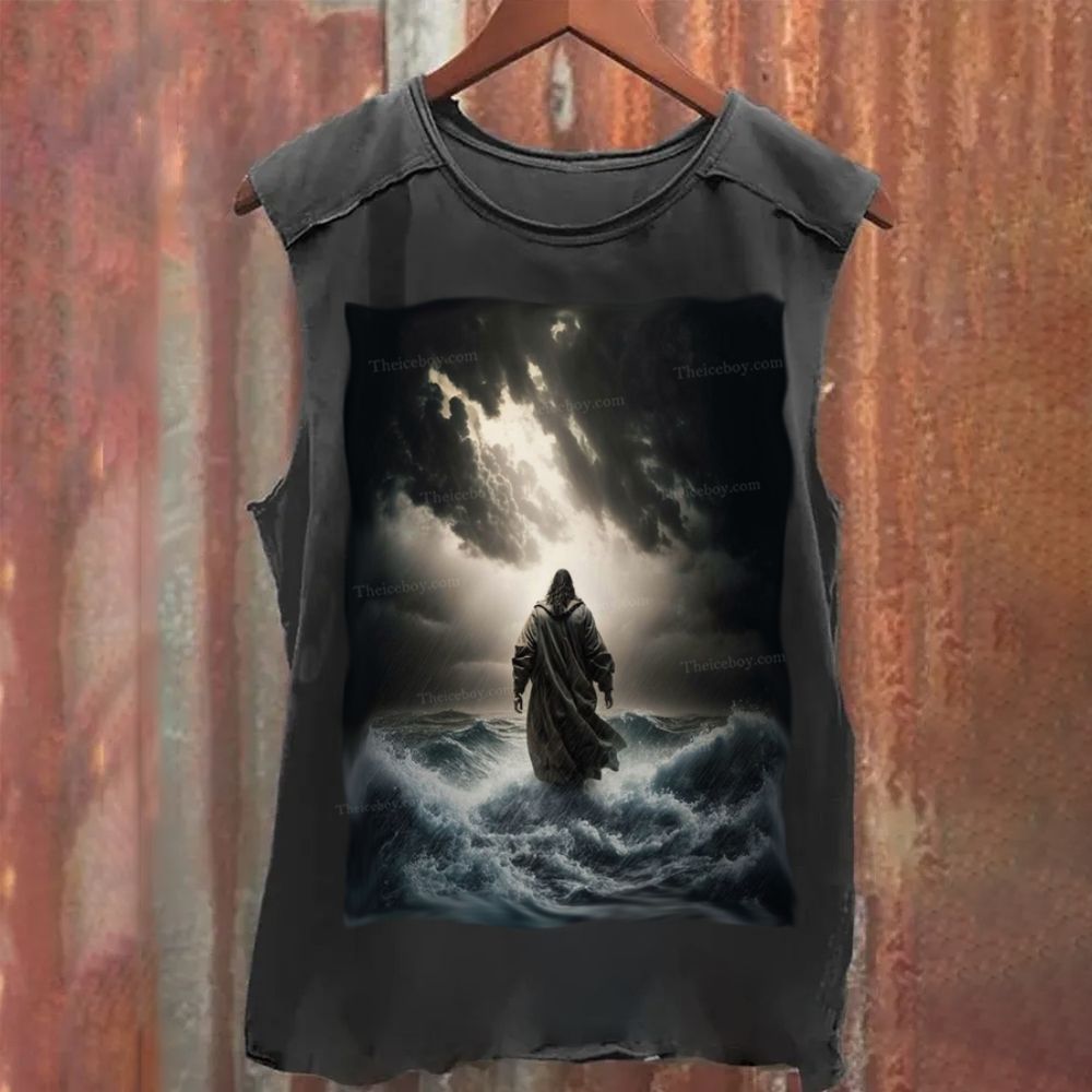 Jesus Walking On The Sea Washed Tank Top