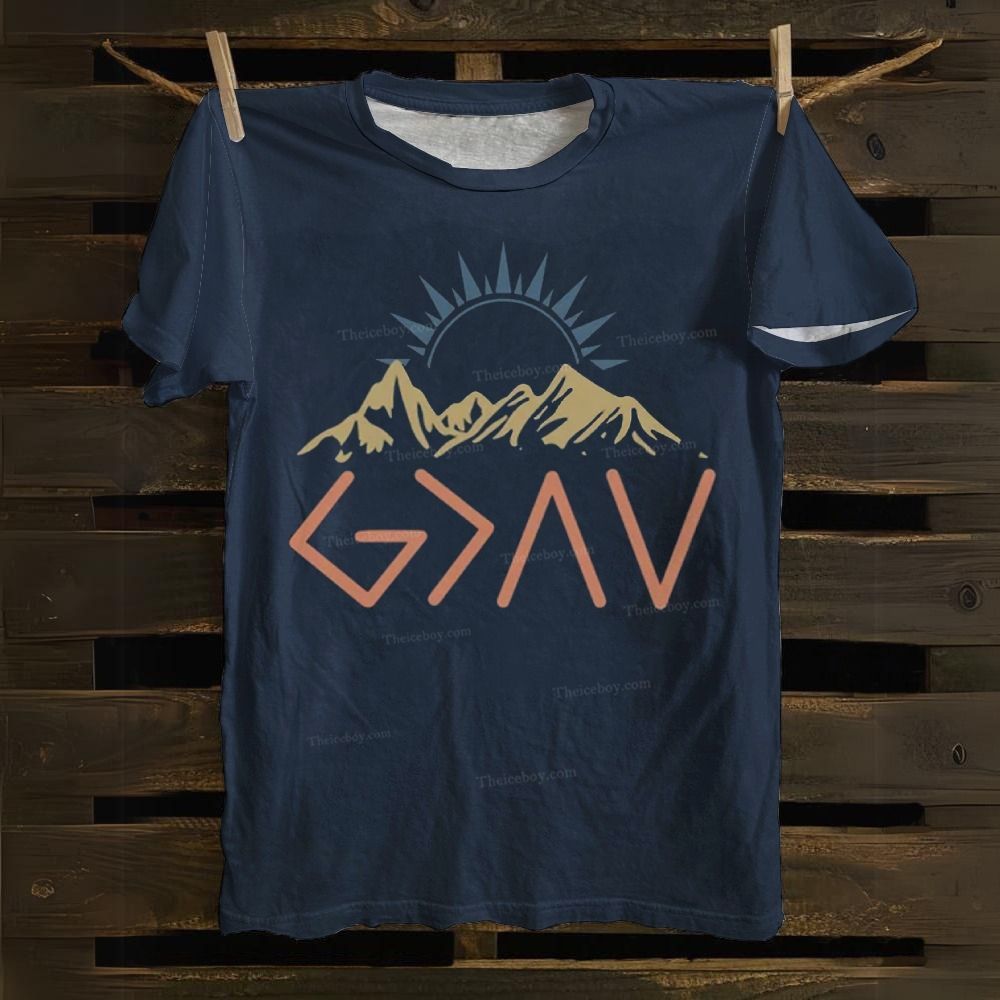 God Is The Greater Sun Mountain Cotton T-shirt