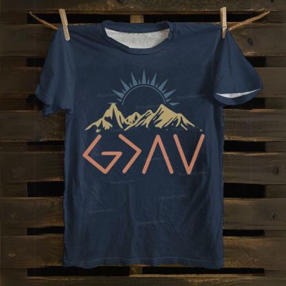 God Is The Greater Sun Mountain Cotton T-shirt
