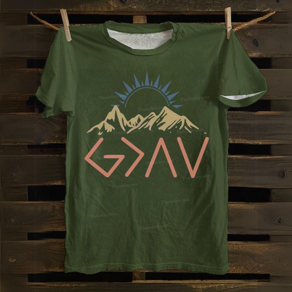 God Is The Greater Sun Mountain Cotton T-shirt