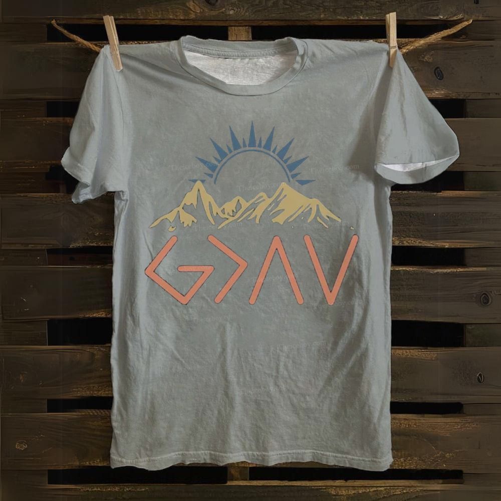 God Is The Greater Sun Mountain Cotton T-shirt