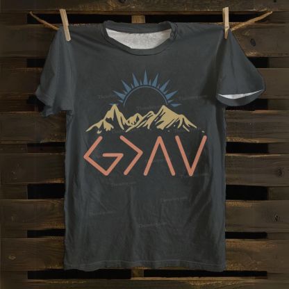 God Is The Greater Sun Mountain Cotton T-shirt