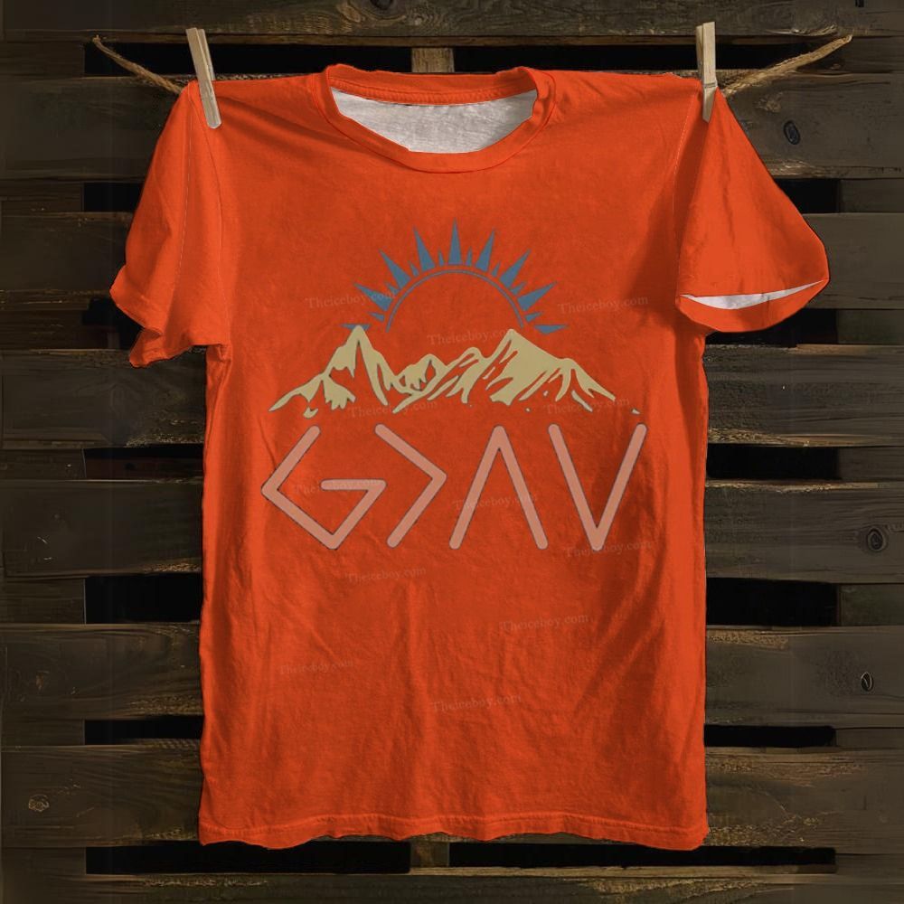 God Is The Greater Sun Mountain Cotton T-shirt