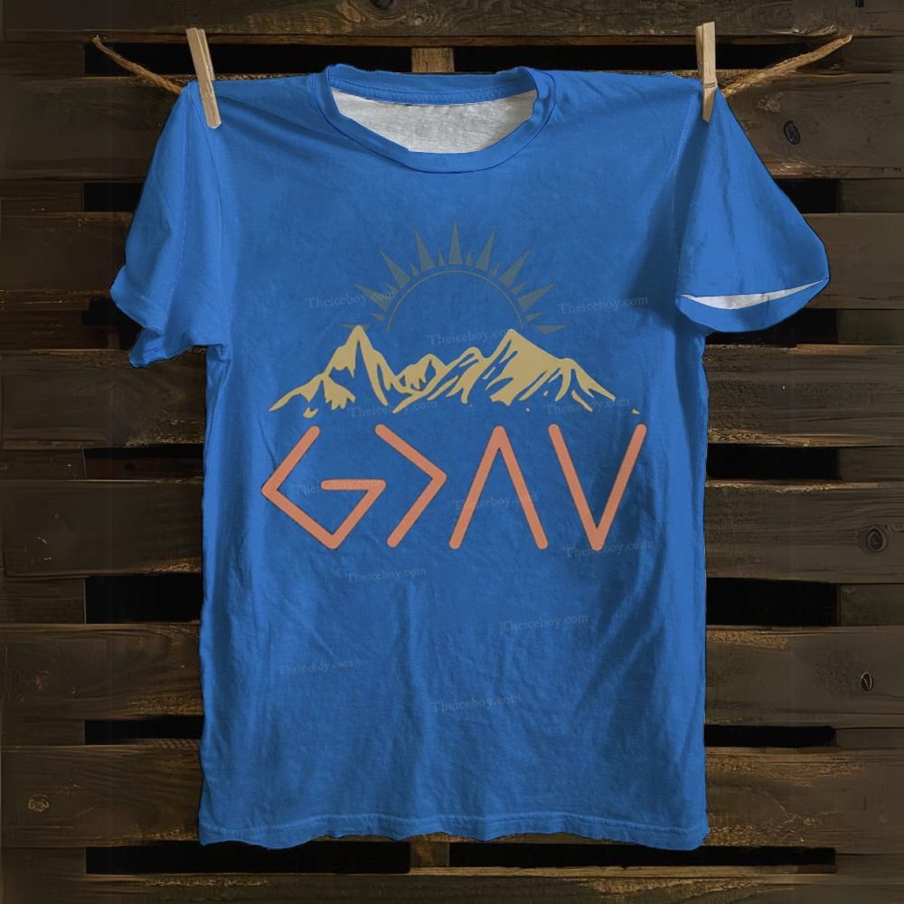 God Is The Greater Sun Mountain Cotton T-shirt