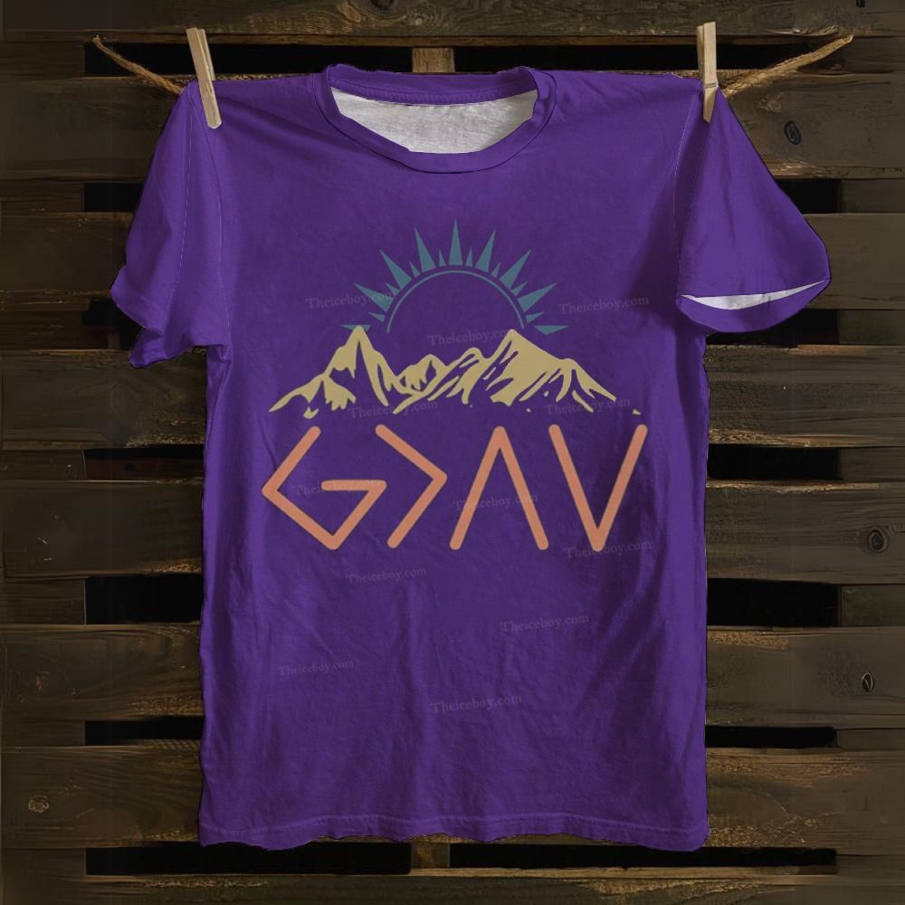 God Is The Greater Sun Mountain Cotton T-shirt