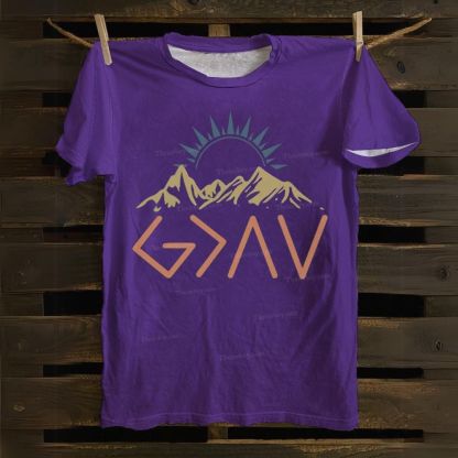 God Is The Greater Sun Mountain Cotton T-shirt