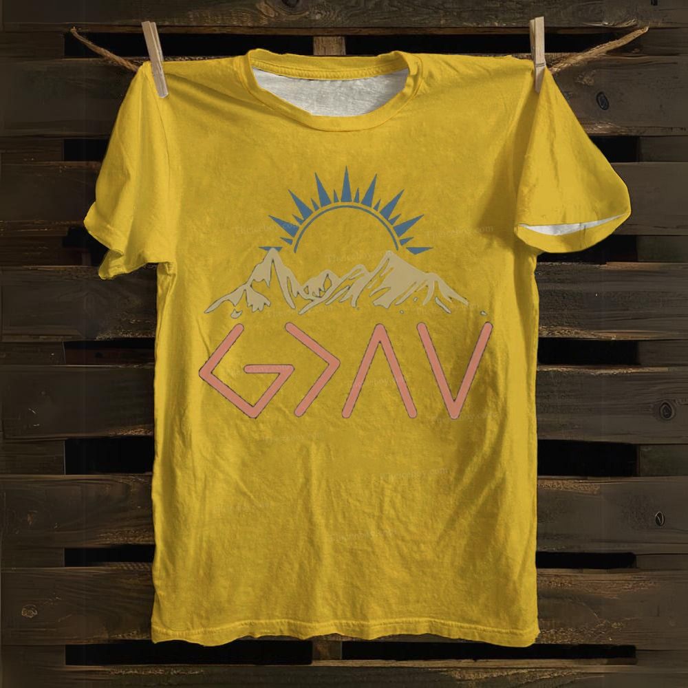 God Is The Greater Sun Mountain Cotton T-shirt