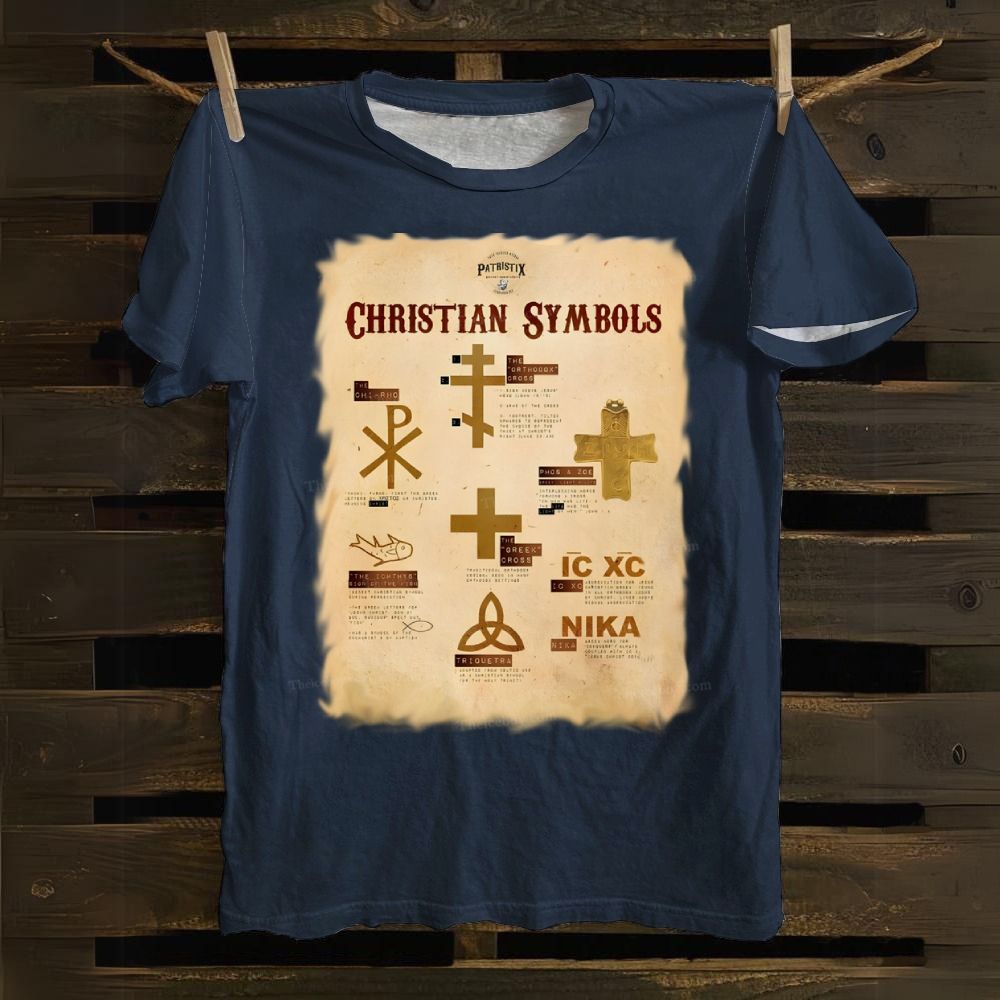 Christian Symbols Cotton T-shirt