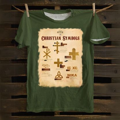 Christian Symbols Cotton T-shirt