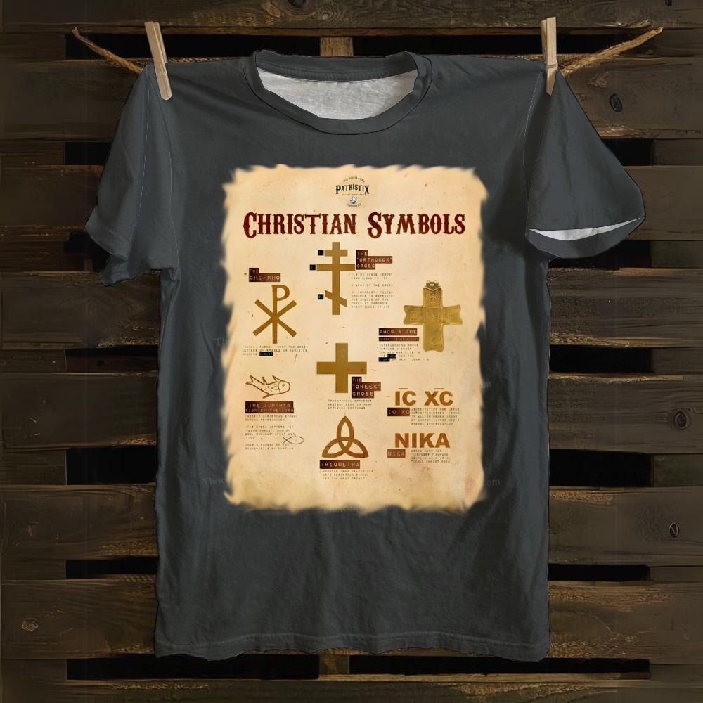 Christian Symbols Cotton T-shirt