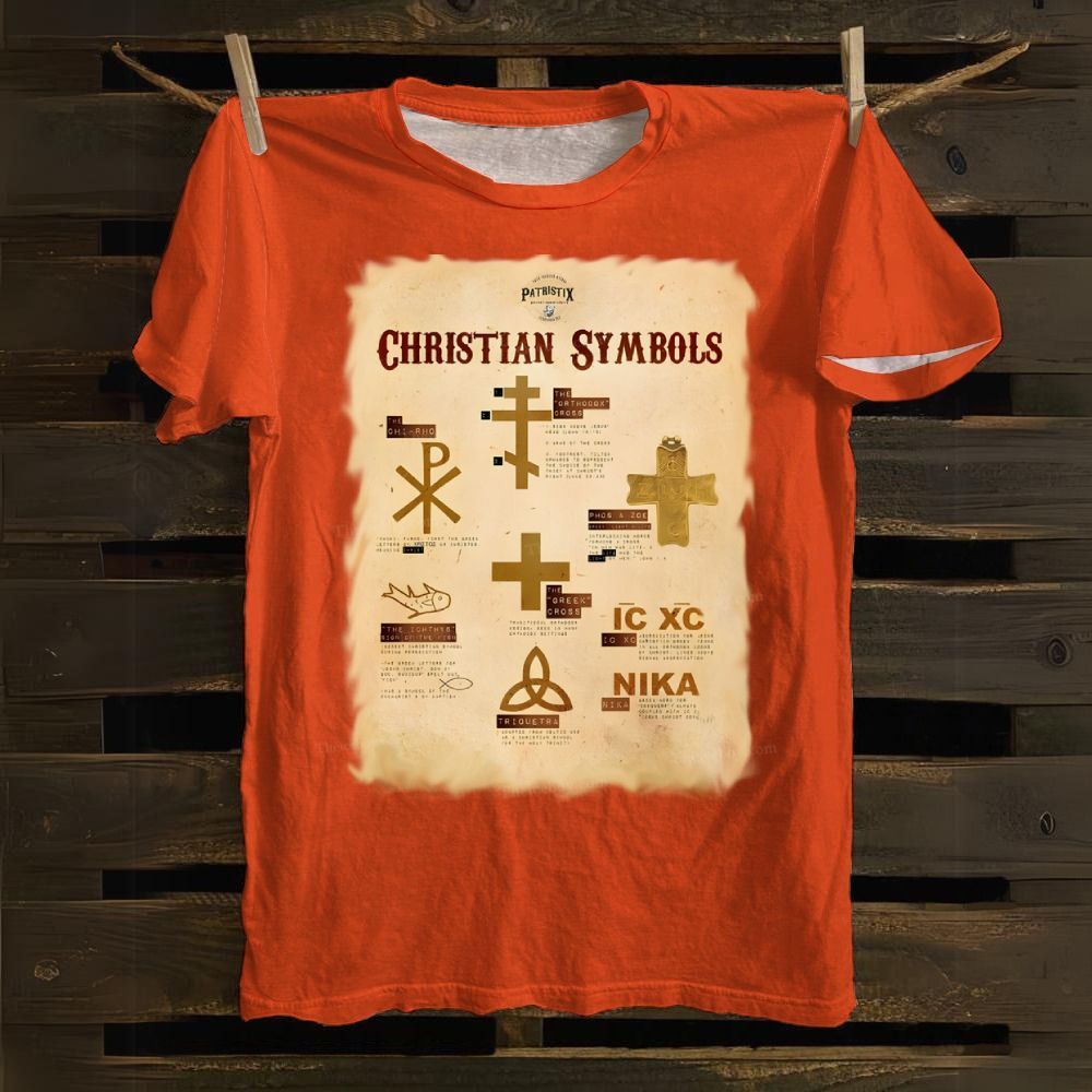 Christian Symbols Cotton T-shirt
