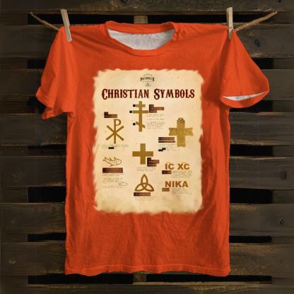 Christian Symbols Cotton T-shirt