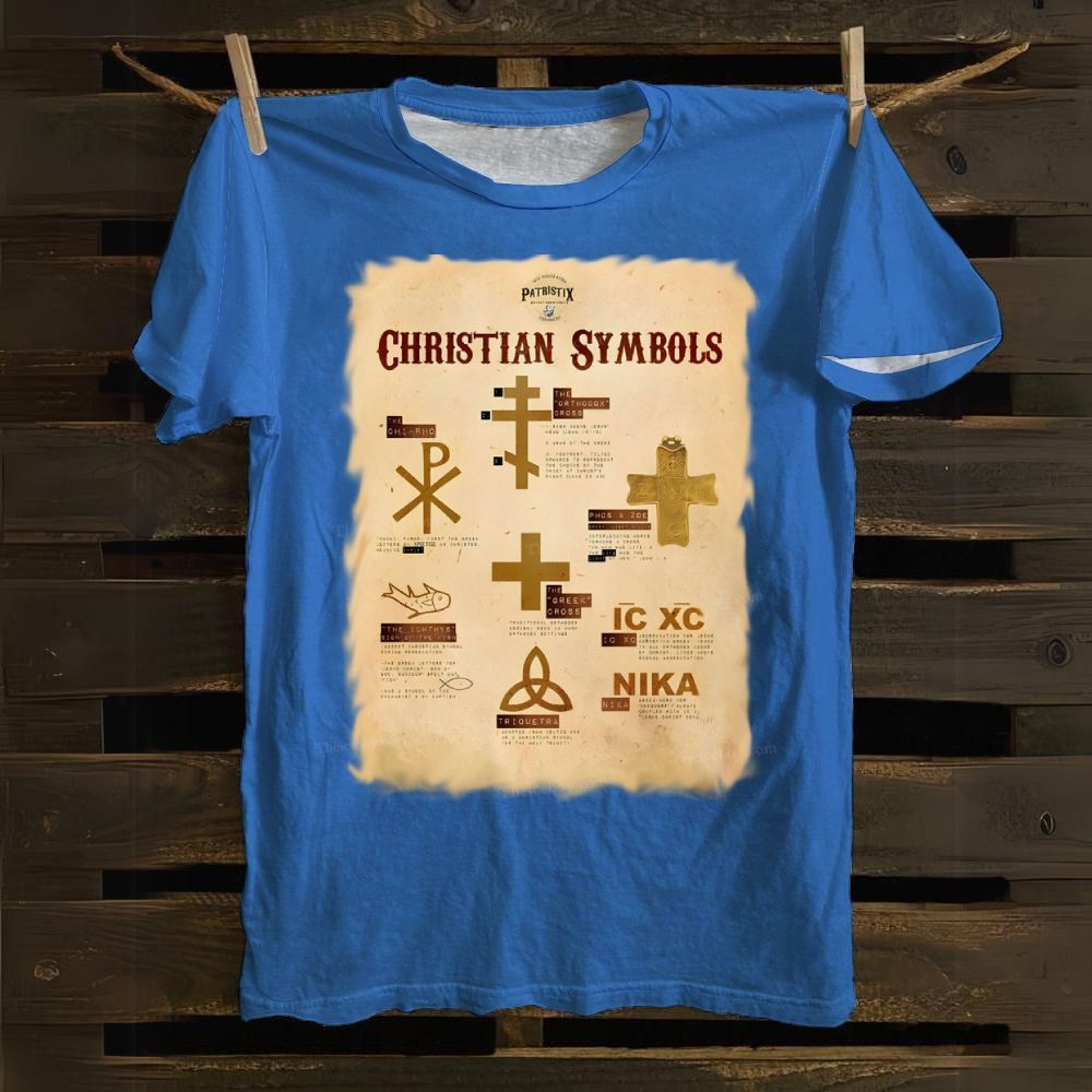 Christian Symbols Cotton T-shirt