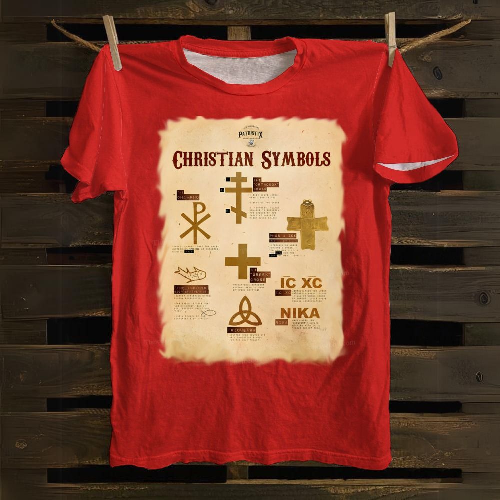 Christian Symbols Cotton T-shirt