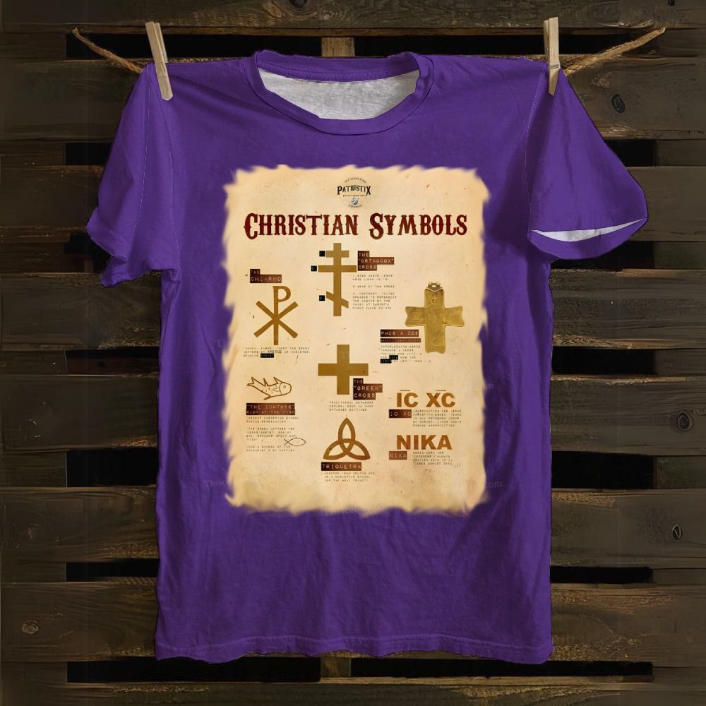 Christian Symbols Cotton T-shirt