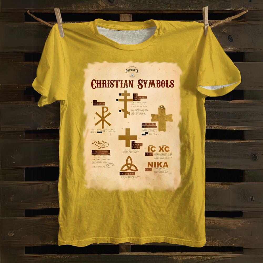 Christian Symbols Cotton T-shirt