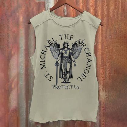 Saint Michael The Archangel Casual Printed Tank Top